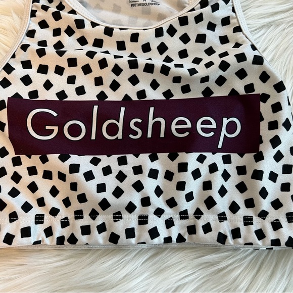 Goldsheep White Spotted Logo Crop Top - Picture 3 of 5